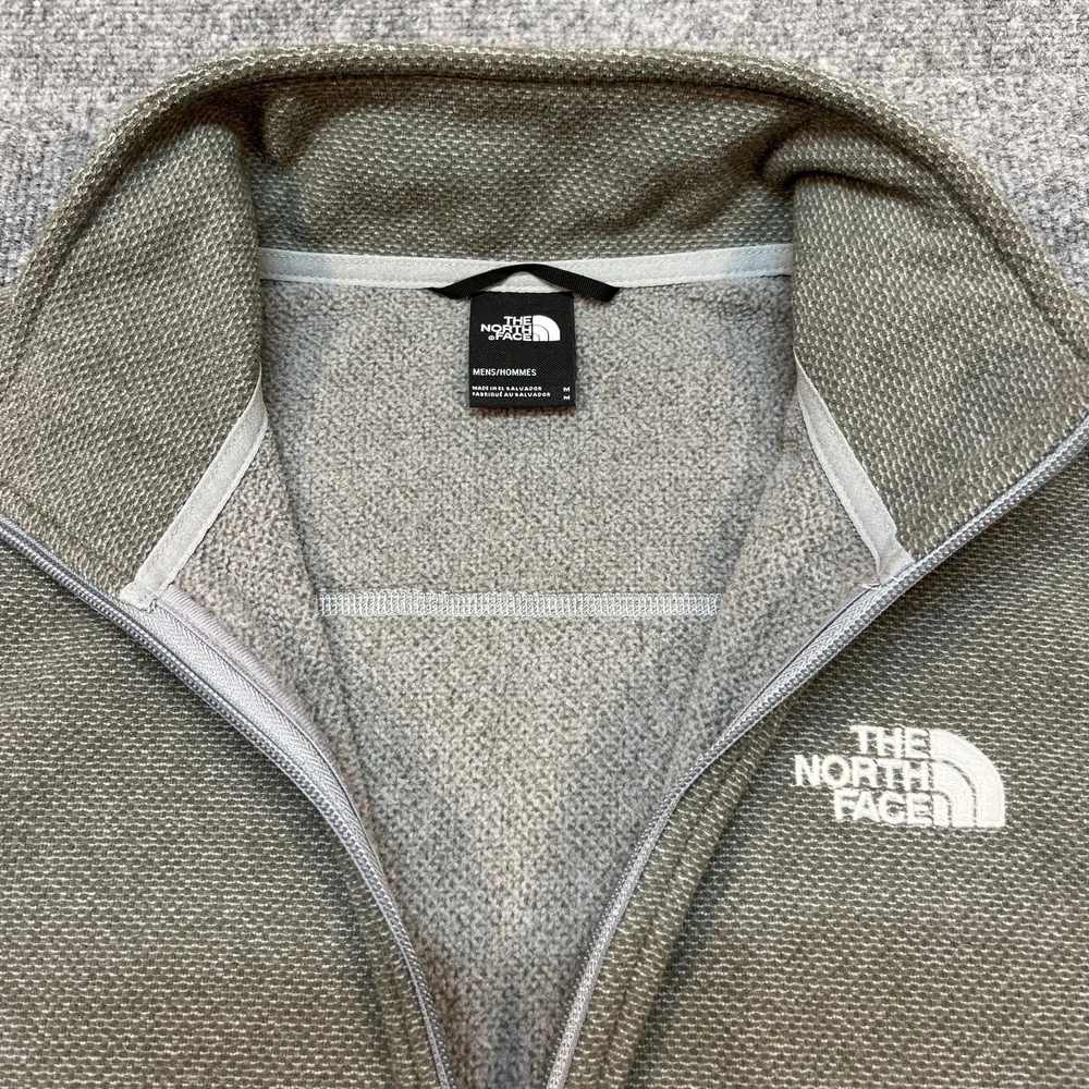 The North Face Fleece Pullover Mens Medium Gray 1/4 Zip Long Sleeve Shirt Hiking